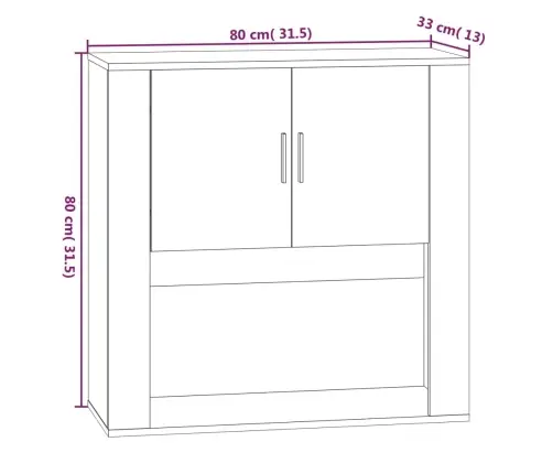 Seinakapp, Suitsutatud Tamm, 80X33X80 cm Tehispuit