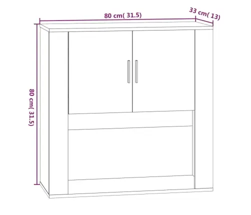 Seinakapp, Pruun Tamm, 80X33X80 cm Tehispuit