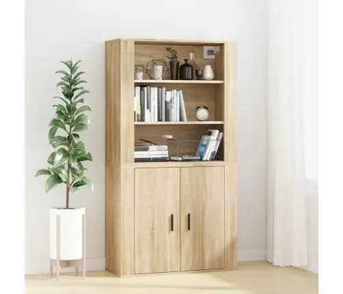 Sienas Plaukts, Ozola Krāsa, 80X33X80 Cm, Inženierijas Koks Vidaxl