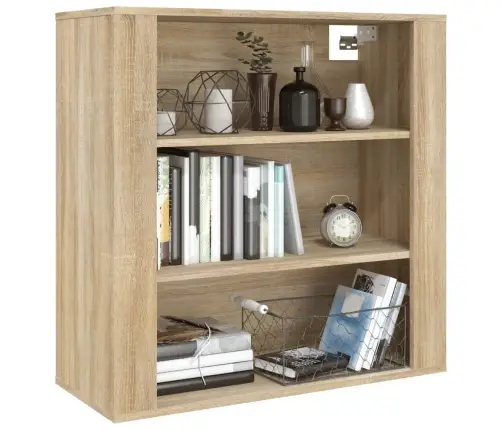 Sienas Plaukts, Ozola Krāsa, 80X33X80 Cm, Inženierijas Koks Vidaxl