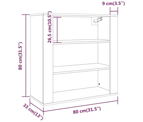 Seinakapp, Hall Sonoma Tamm, 80X33X80 cm Tehispuit