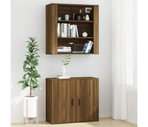 Sieninė Spintelė, Ruda Ąžuolo, 80X33X80cm Apdirbta Mediena