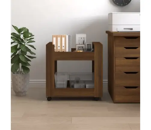 Galda Plaukts Uz Riteņiem, Ozolkoka Krāsa, 60X45X60 Cm Vidaxl