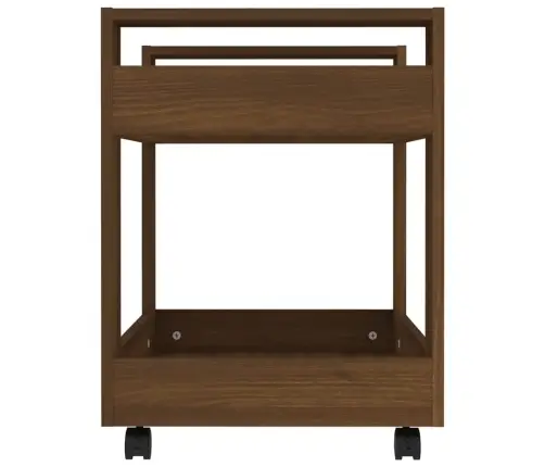 Galda Plaukts Uz Riteņiem, Ozolkoka Krāsa, 60X45X60 Cm Vidaxl