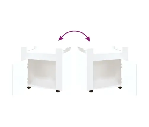 Rašomojo Stalo Lentyna Su Ratukais, Balta, 60X45X60cm Mediena