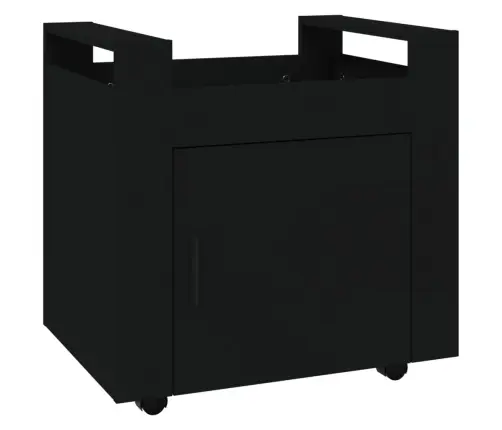 Rašomojo Stalo Lentyna Su Ratukais, Juoda, 60X45X60cm Mediena