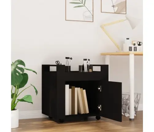 Rašomojo Stalo Lentyna Su Ratukais, Juoda, 60X45X60cm Mediena