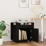 Rašomojo Stalo Lentyna Su Ratukais, Juoda, 60X45X60cm Mediena