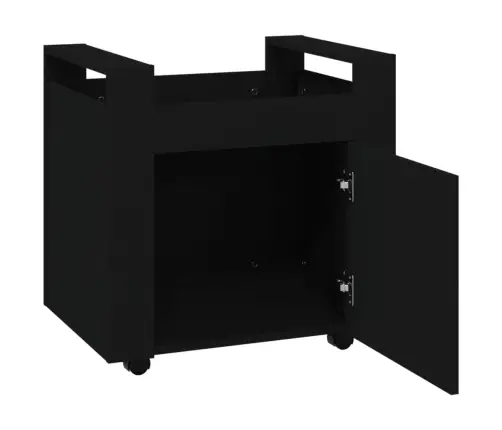 Rašomojo Stalo Lentyna Su Ratukais, Juoda, 60X45X60cm Mediena