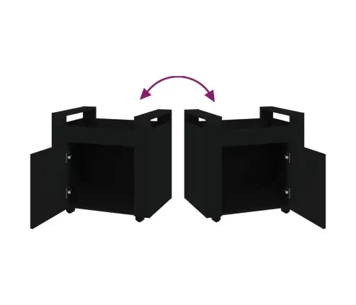 Rašomojo Stalo Lentyna Su Ratukais, Juoda, 60X45X60cm Mediena