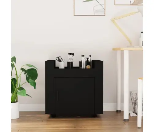 Rašomojo Stalo Lentyna Su Ratukais, Juoda, 60X45X60cm Mediena