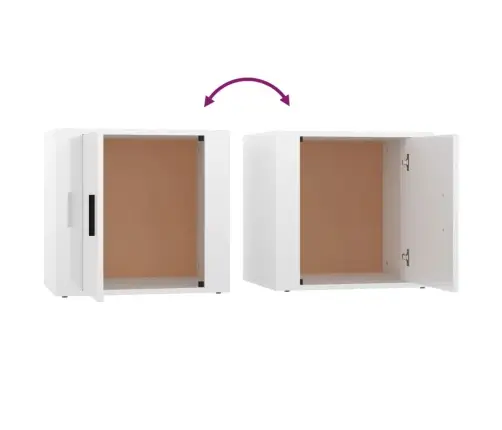 Öökapid 2 Tk, Kõrgläikega Valge, 50 X 39 X 47 Cm