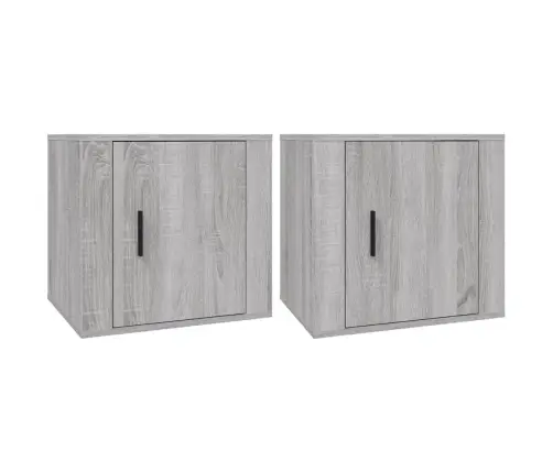 Naktsskapīši, 2 Gab., Pelēka Ozolkoka Krāsa, 50X39X47 Cm Vidaxl