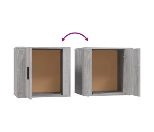 Naktsskapīši, 2 Gab., Pelēka Ozolkoka Krāsa, 50X39X47 Cm Vidaxl