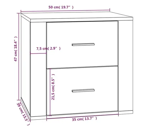 Naktsskapītis, Melns, 50X39X47 Cm Vidaxl