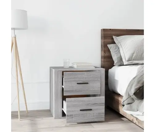 Naktsskapītis, Pelēka Ozolkoka, 50X39X47 Cm, Inženierijas Koks Vidaxl