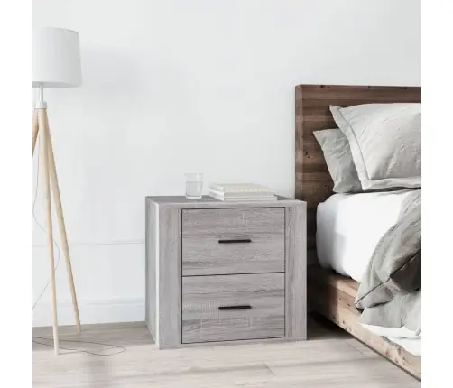 Naktsskapītis, Pelēka Ozolkoka, 50X39X47 Cm, Inženierijas Koks Vidaxl
