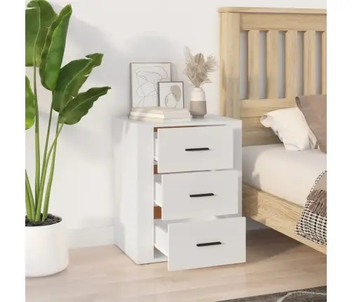 Naktinė Spintelė, Baltos Spalvos, 50X36X60cm Apdirbta Mediena