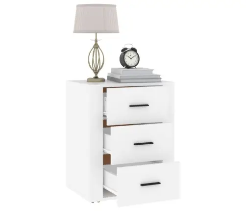 Naktinė Spintelė, Baltos Spalvos, 50X36X60cm Apdirbta Mediena