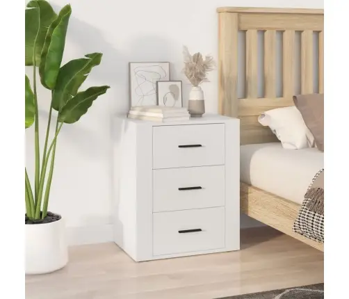 Naktinė Spintelė, Baltos Spalvos, 50X36X60cm Apdirbta Mediena