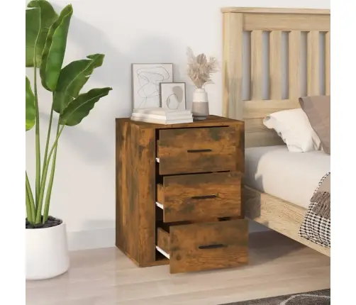 Naktsskapītis, Ozolkoka Krāsa, 50X36X60 Cm, Inženierijas Koks Vidaxl