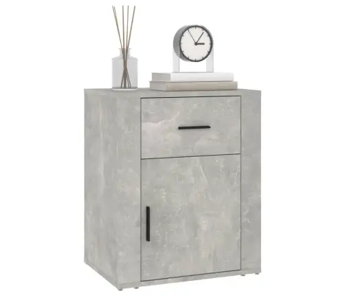 Naktsskapītis, Betona Pelēks, 50X36X60 Cm, Inženierijas Koks Vidaxl