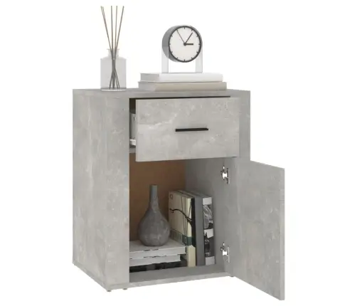 Naktsskapītis, Betona Pelēks, 50X36X60 Cm, Inženierijas Koks Vidaxl