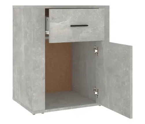 Naktsskapītis, Betona Pelēks, 50X36X60 Cm, Inženierijas Koks Vidaxl