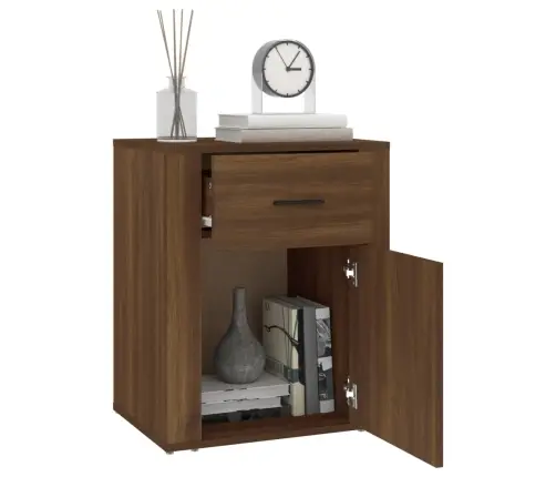 Naktsskapītis, Ozolkoka Krāsa, 50X36X60 Cm, Inženierijas Koks Vidaxl