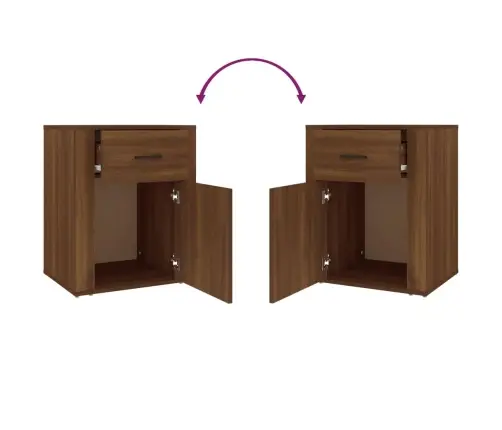 Naktsskapītis, Ozolkoka Krāsa, 50X36X60 Cm, Inženierijas Koks Vidaxl