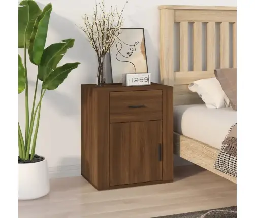 Naktsskapītis, Ozolkoka Krāsa, 50X36X60 Cm, Inženierijas Koks Vidaxl