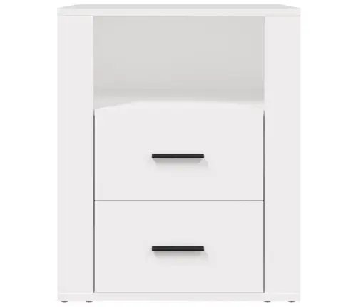 Naktsskapītis, Balts, 50X36X60 Cm, Inženierijas Koks Vidaxl