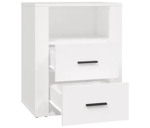 Naktsskapītis, Balts, 50X36X60 Cm, Inženierijas Koks Vidaxl