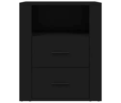 Naktinė Spintelė, Juodos Spalvos, 50X36X60cm Apdirbta Mediena