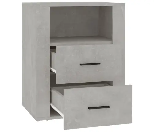 Naktsskapītis, Betona Pelēks, 50X36X60 Cm, Inženierijas Koks Vidaxl