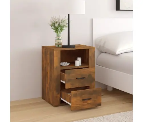 Naktsskapītis, Ozolkoka Krāsa, 50X36X60 Cm, Inženierijas Koks Vidaxl