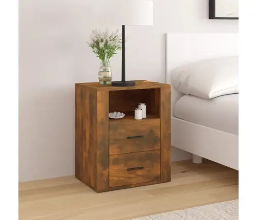 Naktsskapītis, Ozolkoka Krāsa, 50X36X60 Cm, Inženierijas Koks Vidaxl