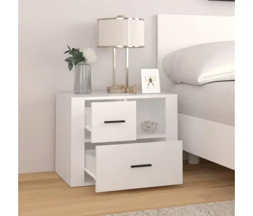 Naktinė Spintelė, Baltos Spalvos, 60X36X45cm Apdirbta Mediena