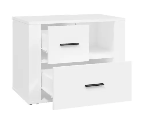 Naktinė Spintelė, Baltos Spalvos, 60X36X45cm Apdirbta Mediena