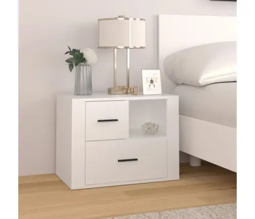 Naktinė Spintelė, Baltos Spalvos, 60X36X45cm Apdirbta Mediena