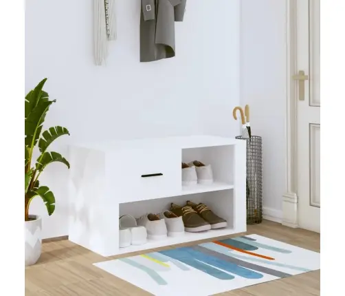 Jalatsikapp, Valge, 80 X 35 X 45 cm Tehispuit