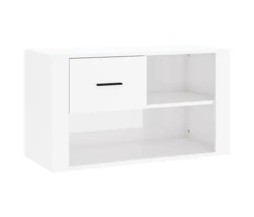 Jalatsikapp, Kõrgläikega Valge, 80 X 35 X 45 cm Tehispuit