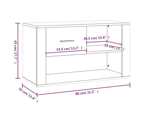 Jalatsikapp, Kõrgläikega Valge, 80 X 35 X 45 cm Tehispuit