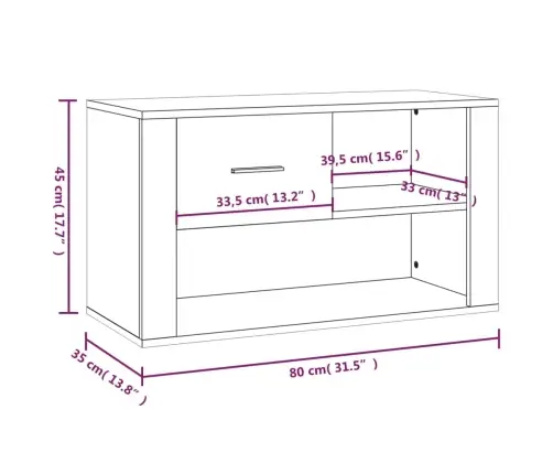 Spintelė Batams, Dūminio Ąžuolo, 80X35X45cm Apdirbta Mediena