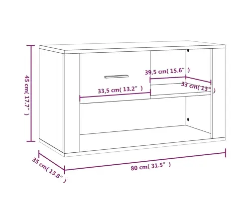 Kingakapp, Hall Sonoma Tamm, 80X35X45 cm Tehispuit