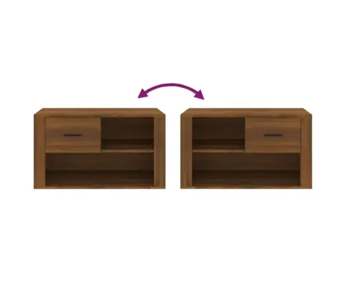 Apavu Skapītis, Ozolkoka Krāsa, 80X35X45 Cm, Inženierijas Koks Vidaxl