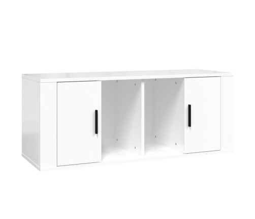 Tv Skapītis, Spīdīgi Balts, 100X35X40 Cm, Inženierijas Koks Vidaxl