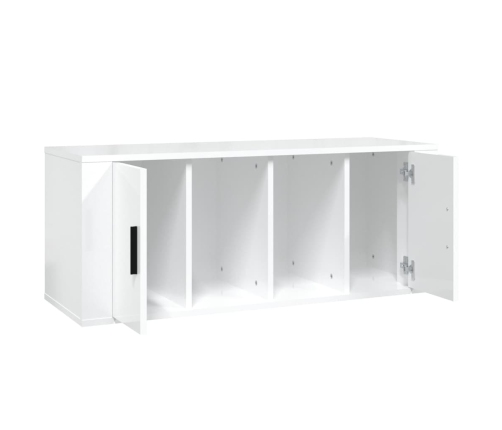 Tv Skapītis, Spīdīgi Balts, 100X35X40 Cm, Inženierijas Koks Vidaxl