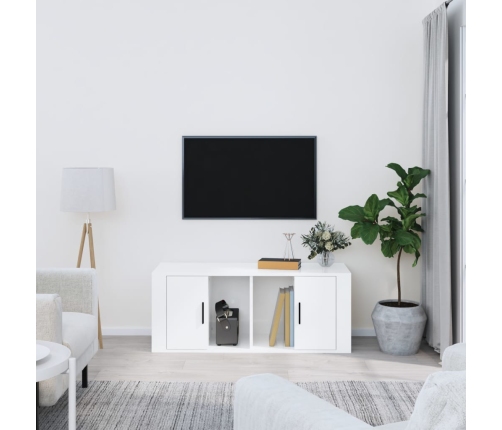 Tv Skapītis, Spīdīgi Balts, 100X35X40 Cm, Inženierijas Koks Vidaxl