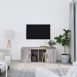 Televizoriaus Spintelė, Pilka Ąžuolo, 100X35X40cm Mediena